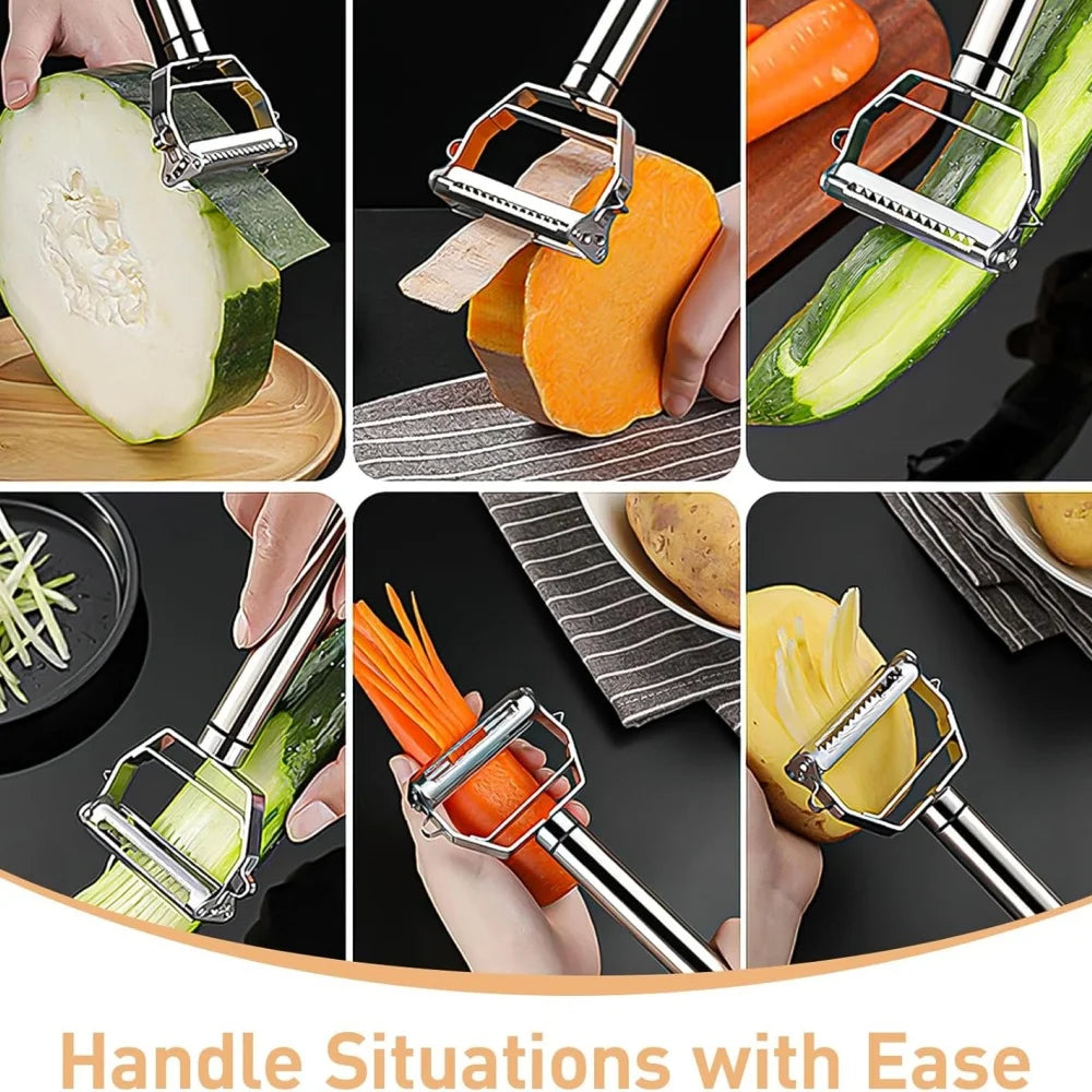 Double Sided Stainless Steel Vegetable Peeler Multifunction Kitchen Tool