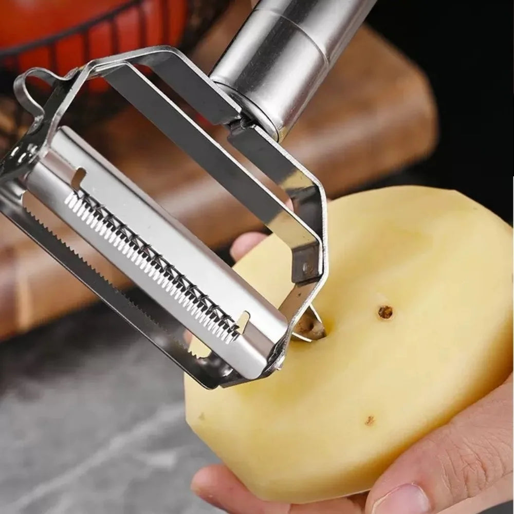 Double Sided Stainless Steel Vegetable Peeler Multifunction Kitchen Tool