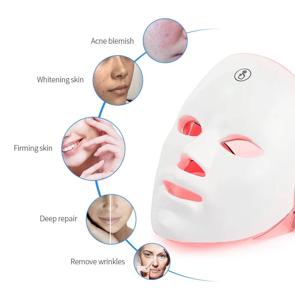 7-Color LED Facial Therapy Mask – Anti-Aging & Acne Treatment at Home