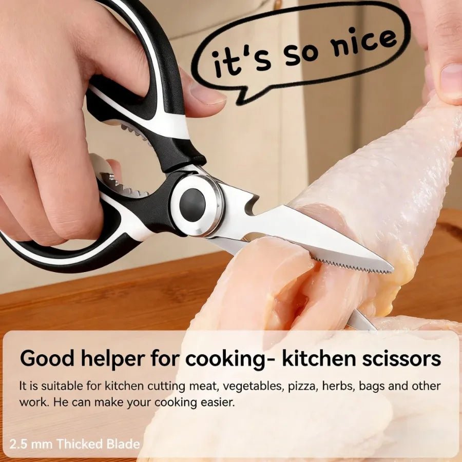 Stainless Steel Kitchen Scissors Multi Purpose Shears for Food Preparation
