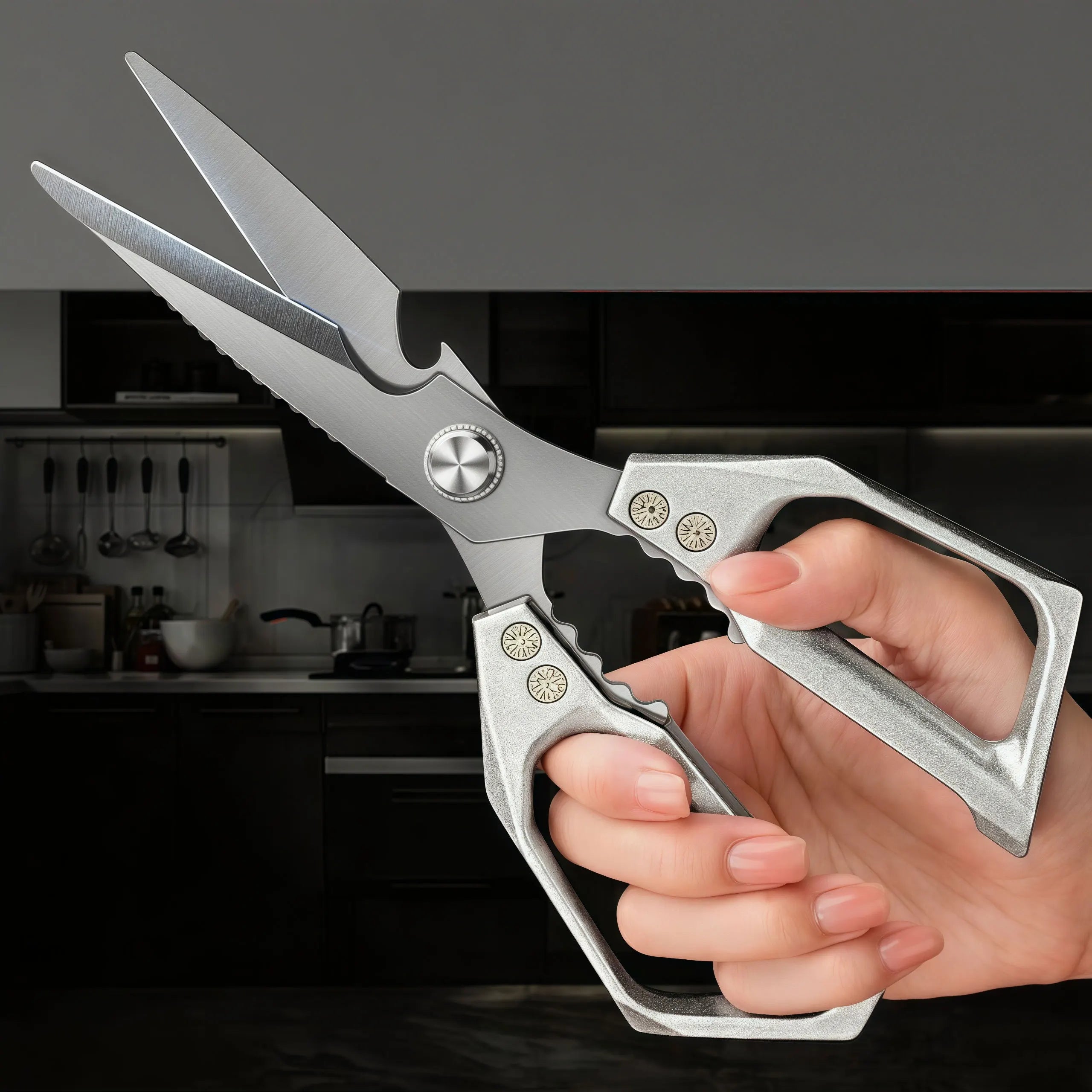 Stainless Steel Kitchen Scissors Multifunction Food Shears Heavy Duty Cutting Too