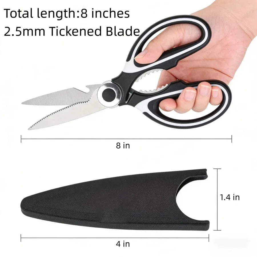 Stainless Steel Kitchen Scissors Multi Purpose Shears for Food Preparation