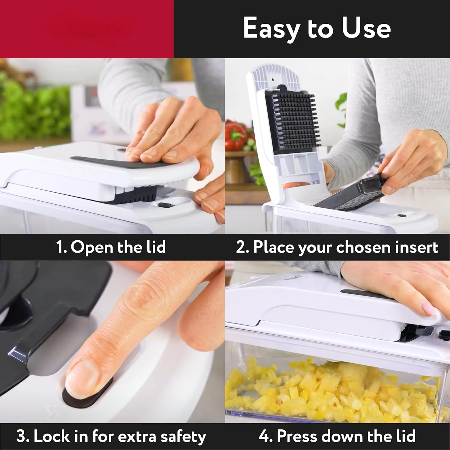 Multifunction Vegetable Chopper with Container Manual Food Slicer and Dicer Kitchen Tool