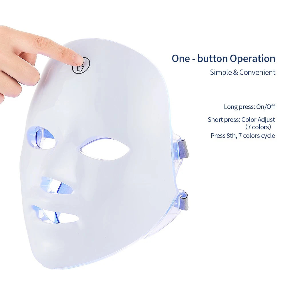 7-Color LED Facial Therapy Mask – Anti-Aging & Acne Treatment at Home