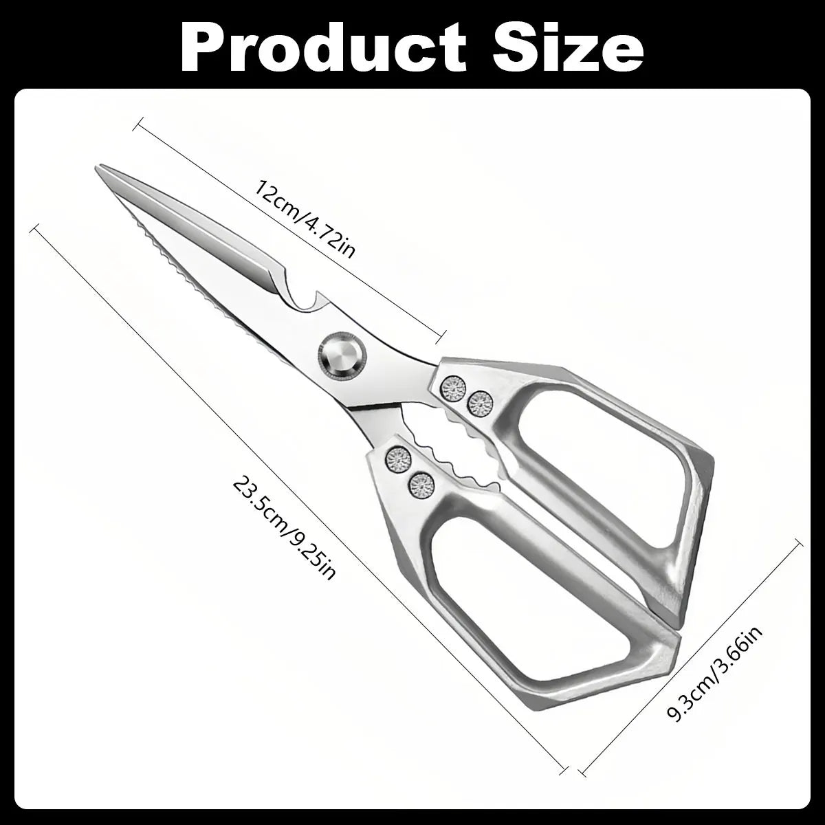 Stainless Steel Kitchen Scissors Multifunction Food Shears Heavy Duty Cutting Too